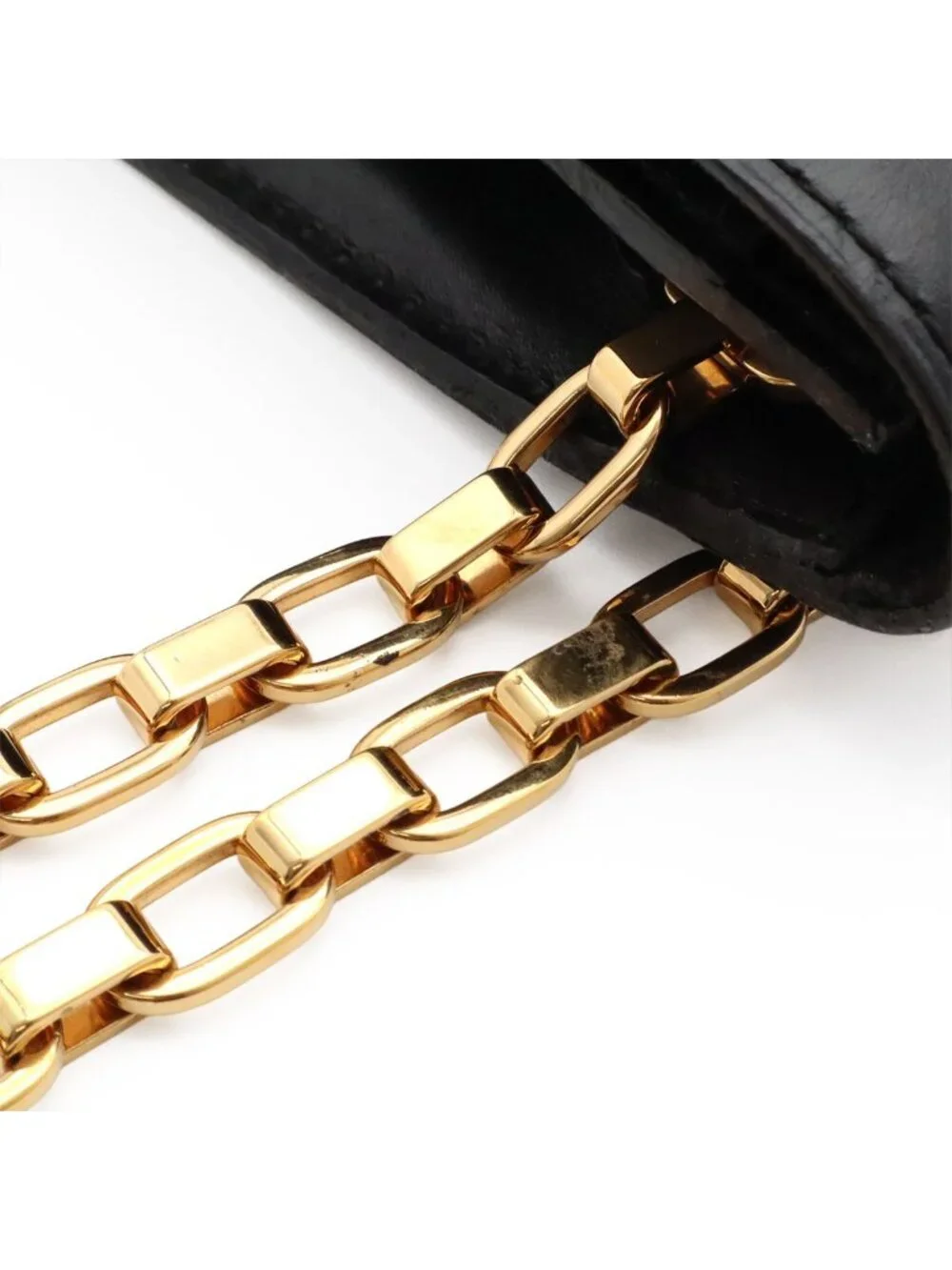 Louis Vuitton Pochette GM Shoulder Bag Chain Calf Leather Noir Black